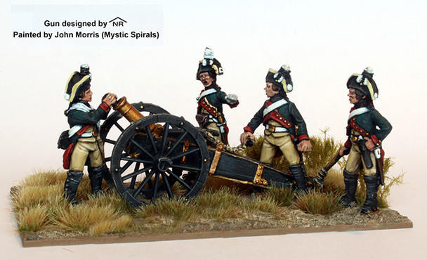 Napoleonic 1806-09 Saxon Army 4pdr w/ 1806 Crew Loading for Quick Fire Drill - Available to Order