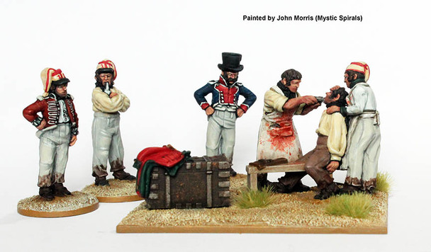 Napoleonic British Peninsular War Camp Scene 2 Surgeon Extracting Tooth w/ Onlookers - Available to Order