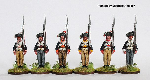 Napoleonic 1806 Prussian Army Musketeers Standing to Attention (Brandenburg Cuffs) - Available to Order