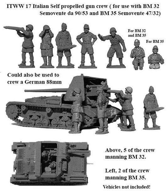 WWII Italian Self Propelled Gun Crew - Available to Order