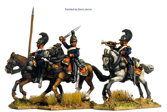 Napoleonic Prussian Cuirassier Command in Litewka Galloping - Available to Order