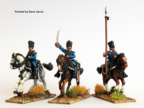 Napoleonic Prussian Landwehr Cavalry Command in Litewka Galloping - Available to Order