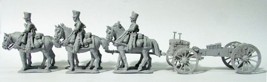 Napoleonic Prussian Foot Artillery 6 Horse Limber Team w/ 7in Howitzer - Available to Order