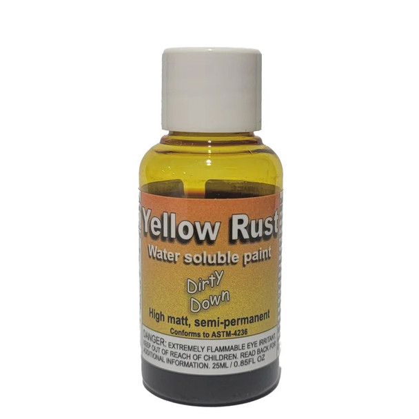 Dirty Down Paints Yellow Rust (25ml) - Water-based Paint for a Highly Realistic Yellow Rust Effect - Magic in a Bottle
