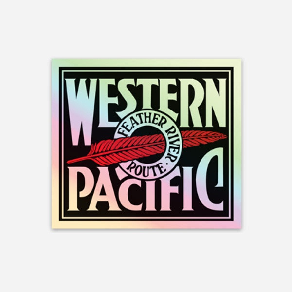 Western Pacific Feather River Route Logo - holographic sticker