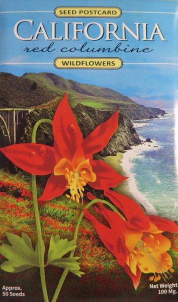 Seed Postcard - California Red Columbine Wildflowers