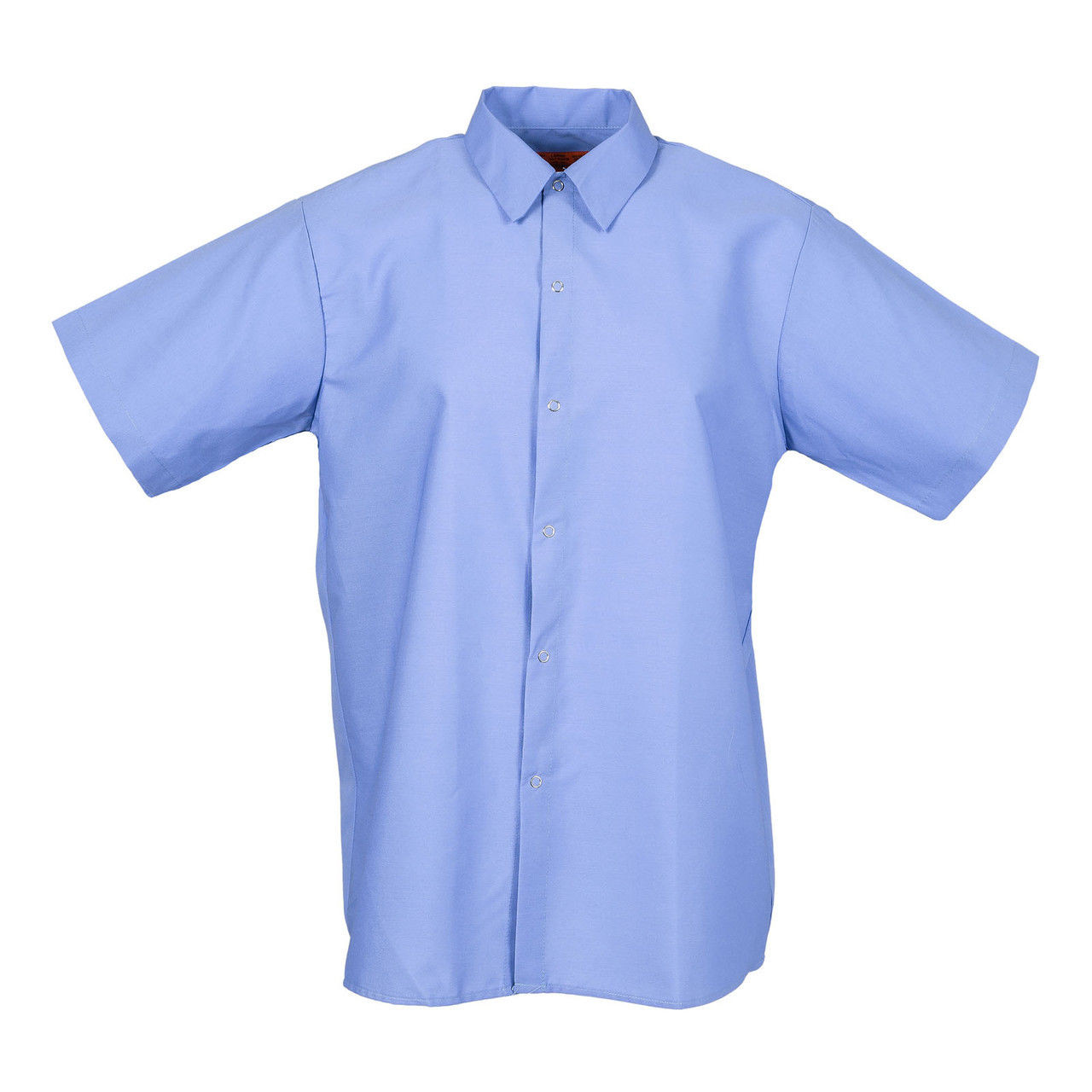Men's Short Sleeve Gripper Front Postman Blue Industrial Work Shirt