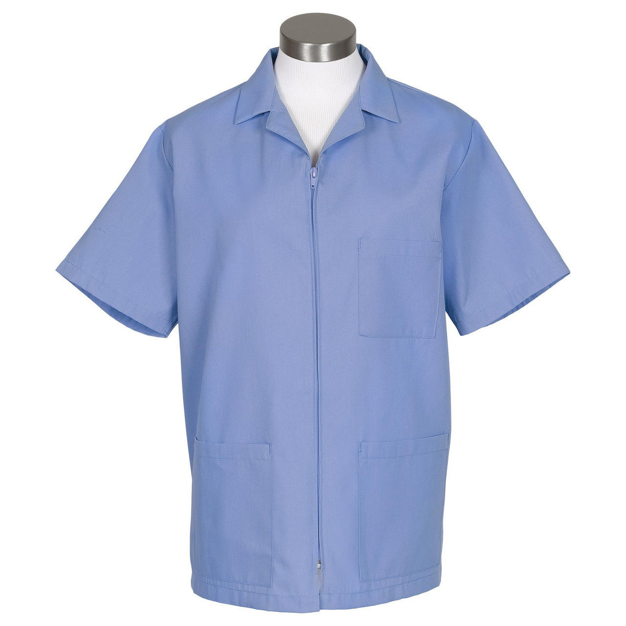 Fame K74 Zipper Front Smock, Ceil Blue |Zipper Front Smocks