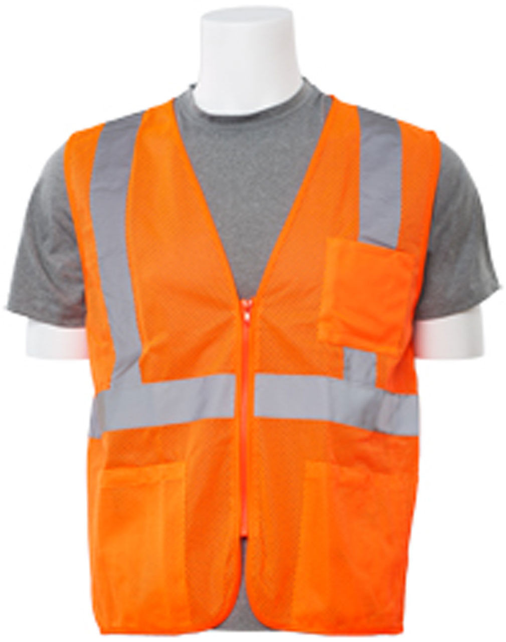 ERB Safety S363P Zipper Economy Mesh Safety Vest (Class 2)|ANSI