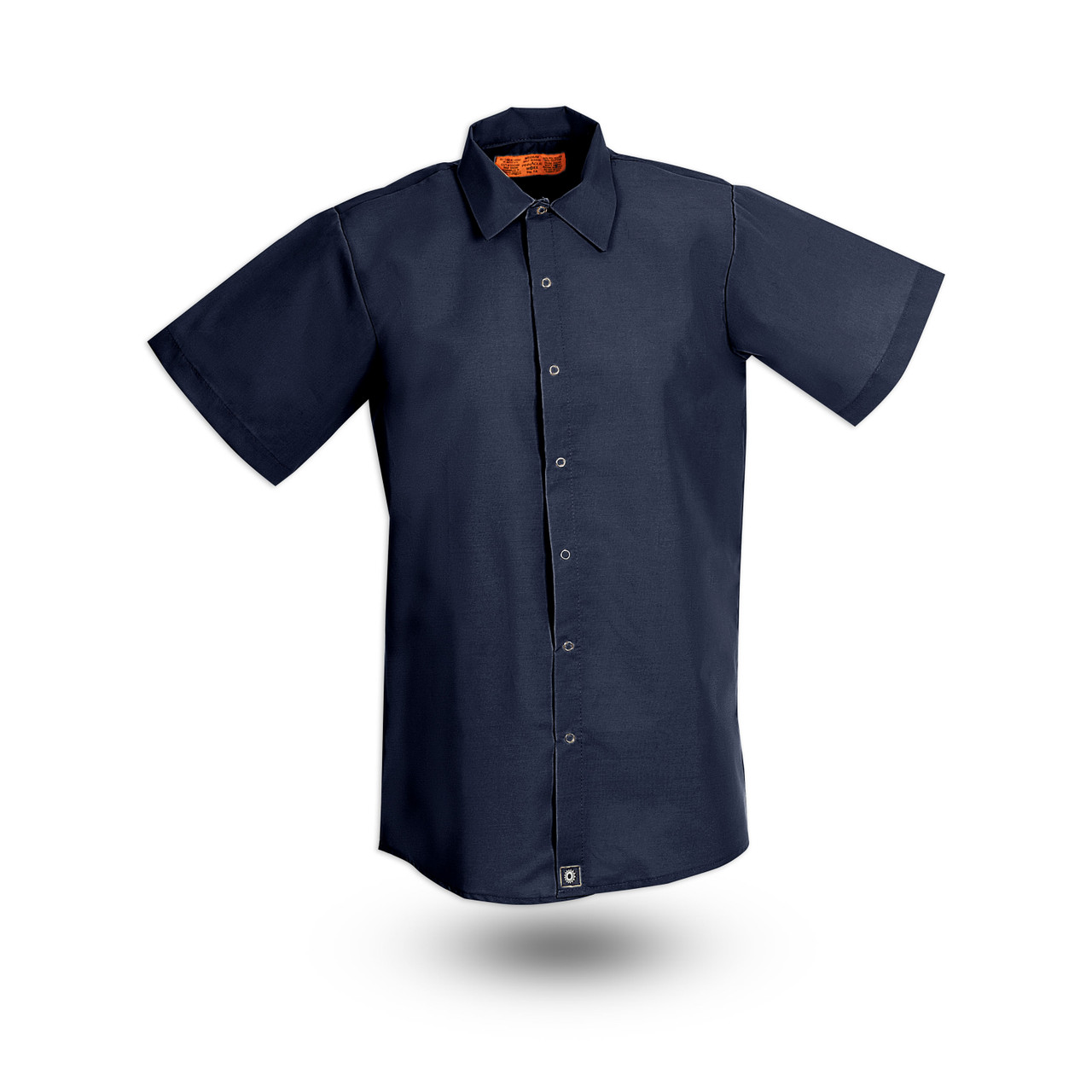 Men's Short Sleeve Gripper Front Navy Industrial Work Shirt