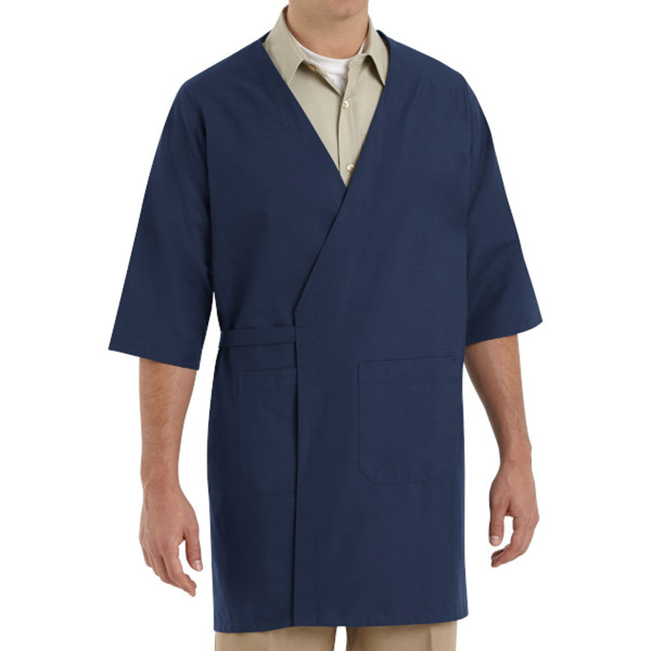 Red Kap® WP10NV Navy Blue Collarless Butcher Wrap|Cobbler Smocks