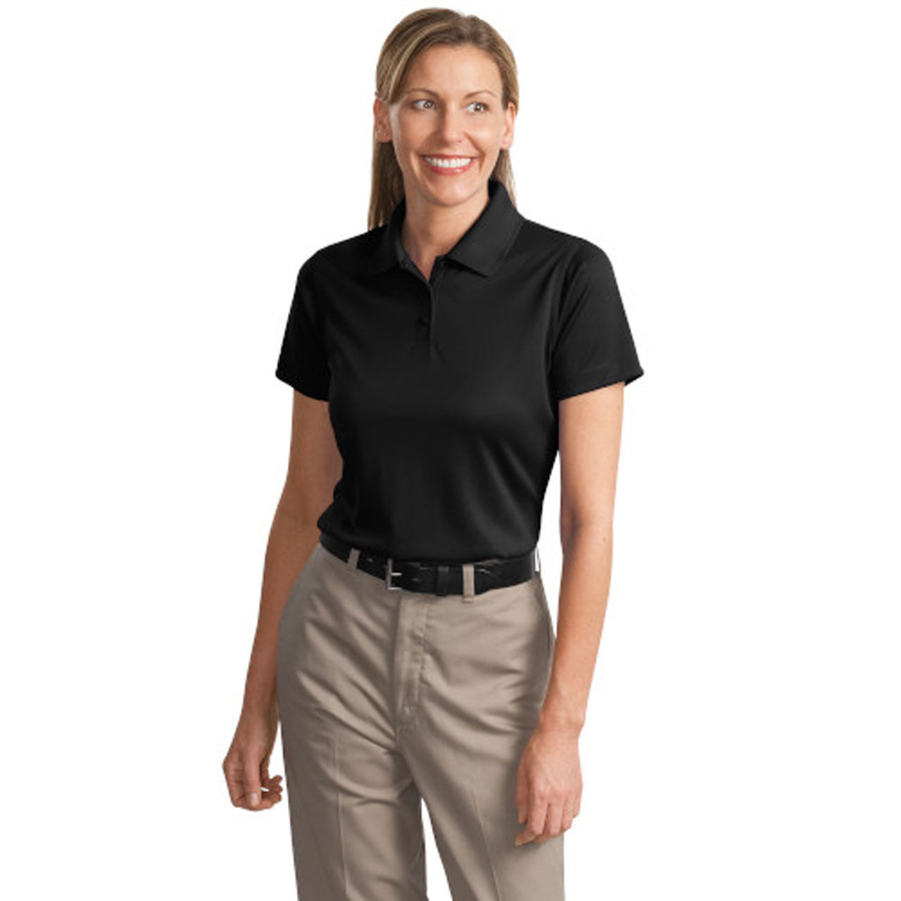 Wholesale Ladies Snag-Proof Polo Shirt Black - CS413