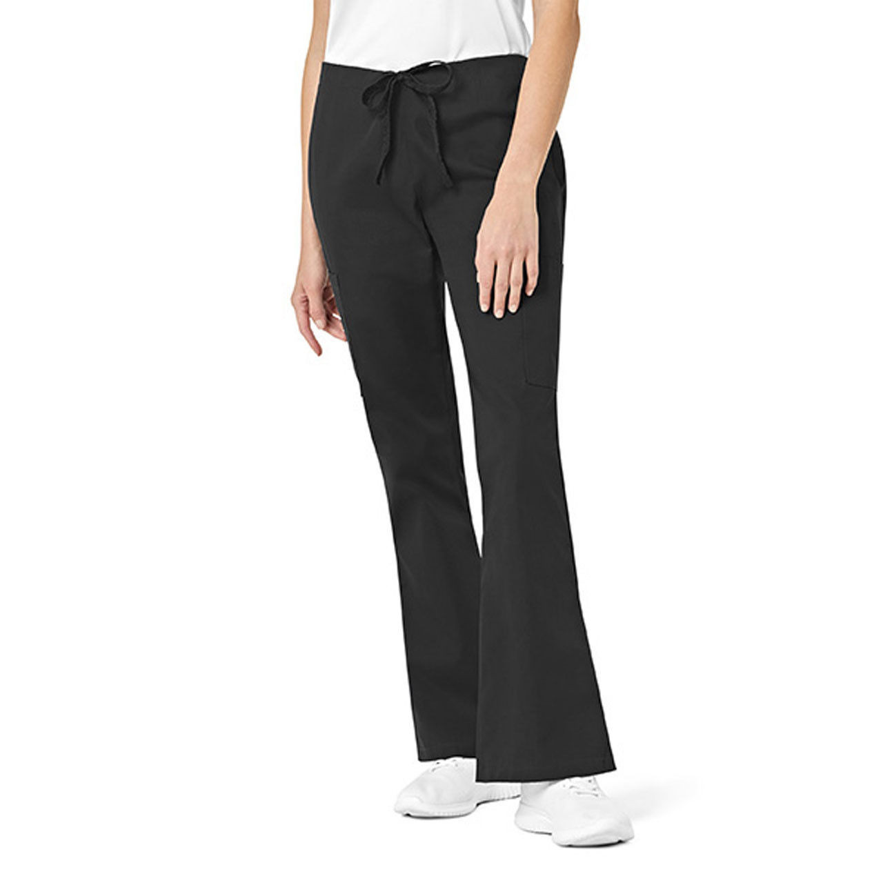 Cotton Flare Pants with Skirt for Women / Black