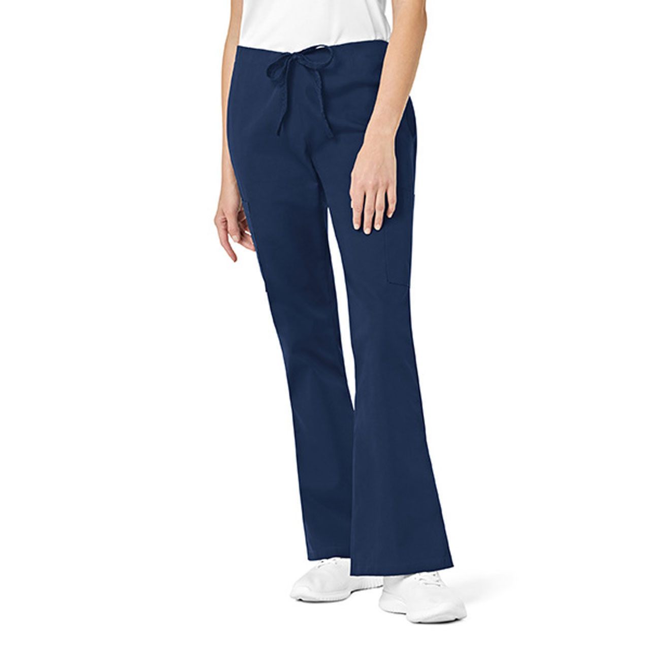 Womens Flare Cargo Pants, Navy