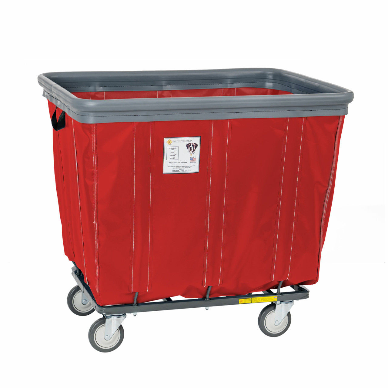 Laundry Basket Truck, Red- 14 Bushel - 414SOBC/RD|Vinyl Basket Trucks