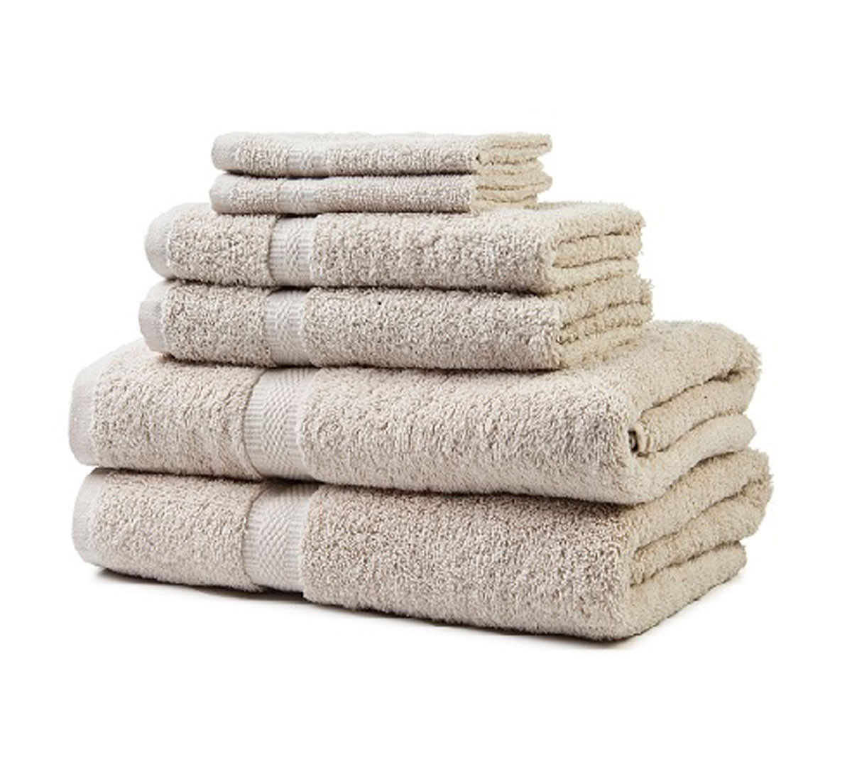Bulk Bath Towels - Ecru Herringbone Dobby Border In Bulk|Wholesale