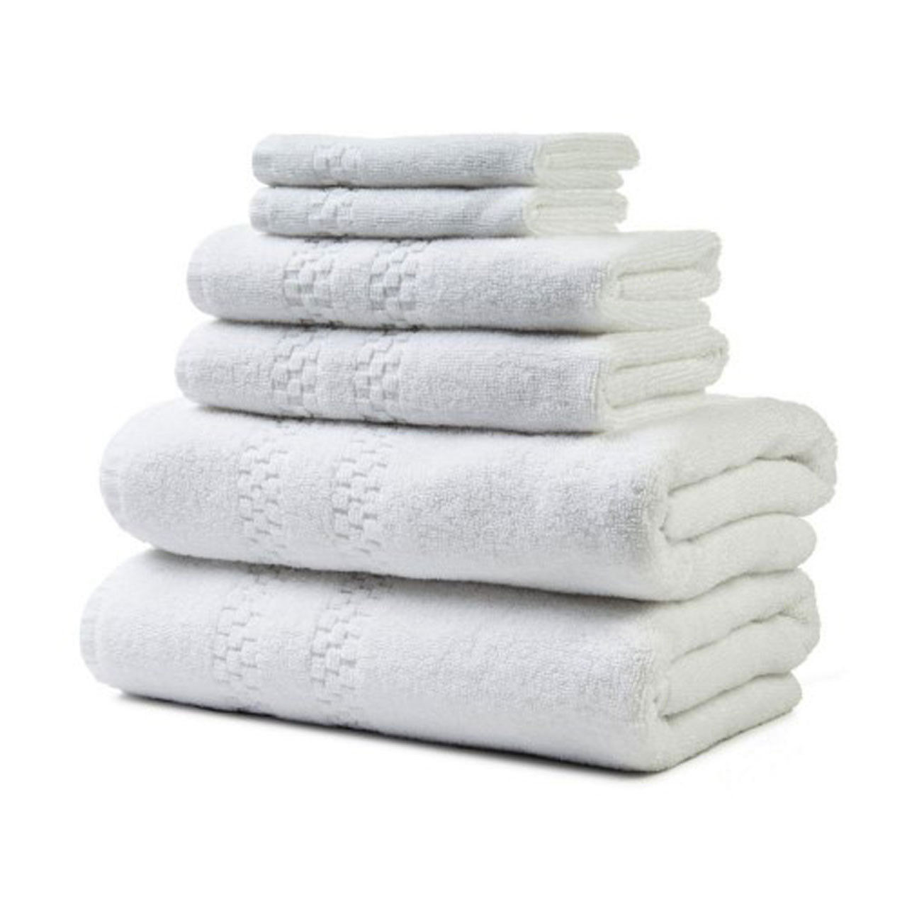Bath Towels in bulk White Jacquard Border