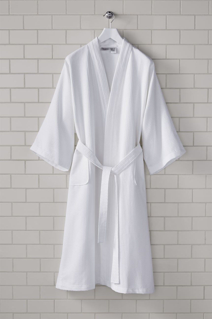 Waffle Kimono Short Robe Square Pattern: Wholesale Bathrobes