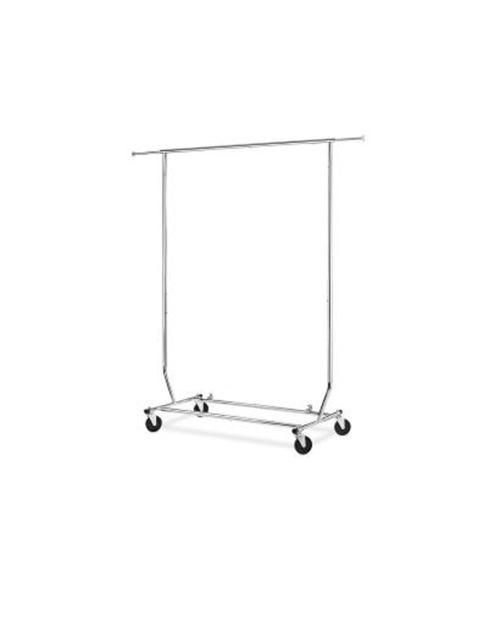 Chrome Foldable Garment Rack, Case of 2 Pieces|Rolling Clothes Rack