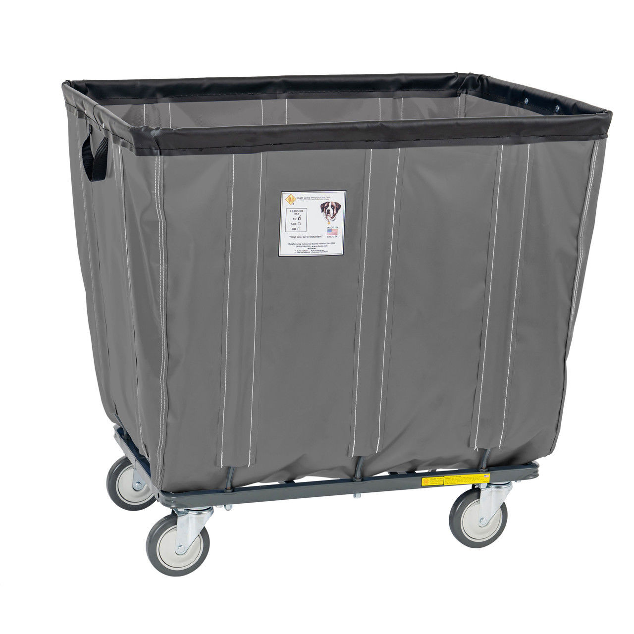Vinyl Basket Truck, 6 Bushel, Gray|Laundry Carts, Trucks, and Racks