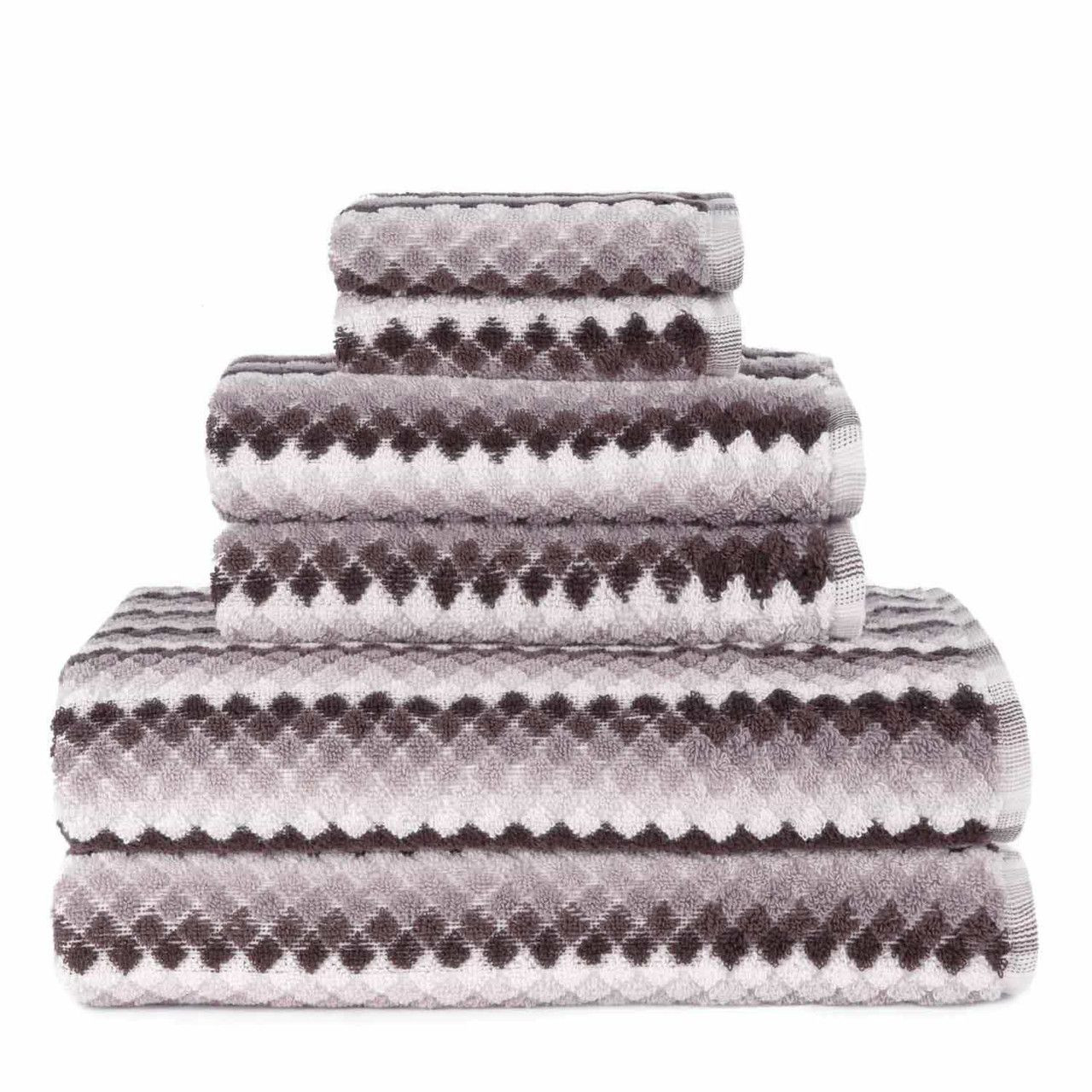 Monetta Stripe 6 PIECE Luxury Towel Set