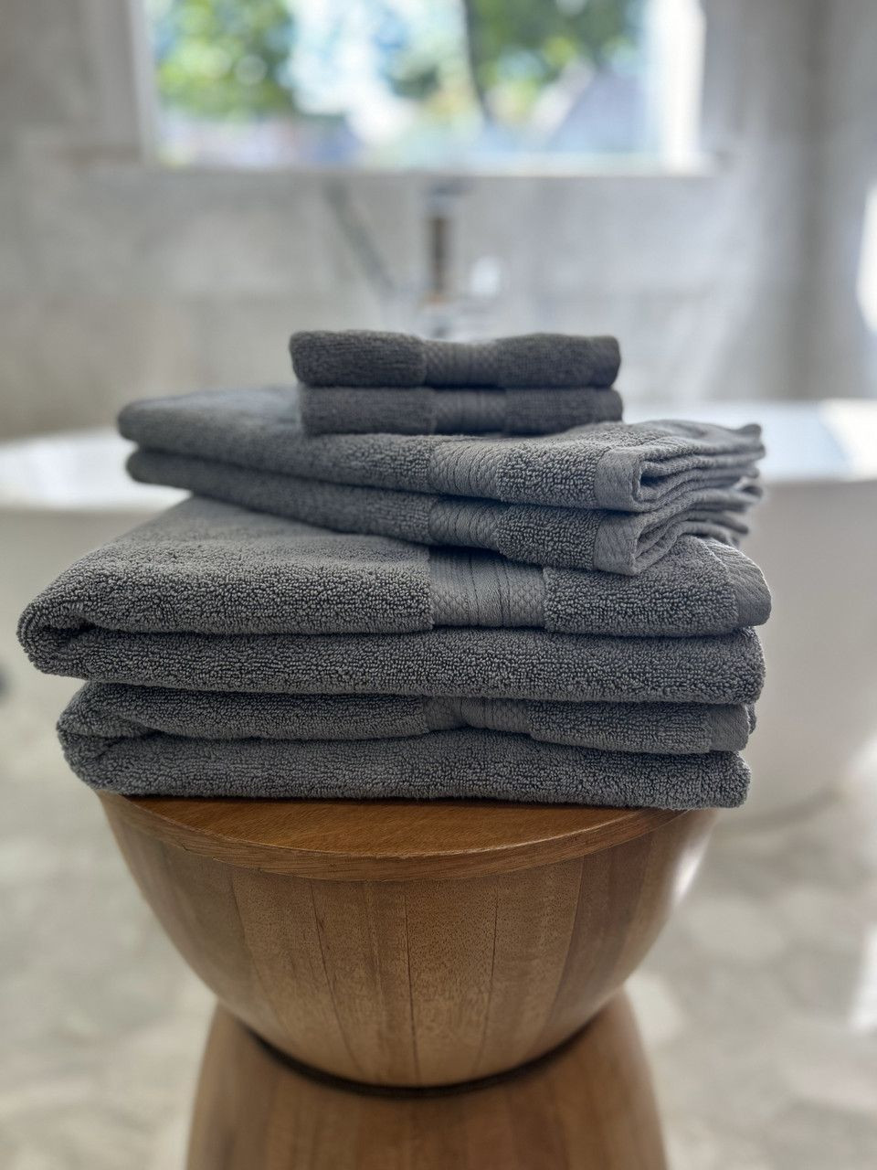 Premium Zero Twist Towels in Grey by Still Water|Small Quantity