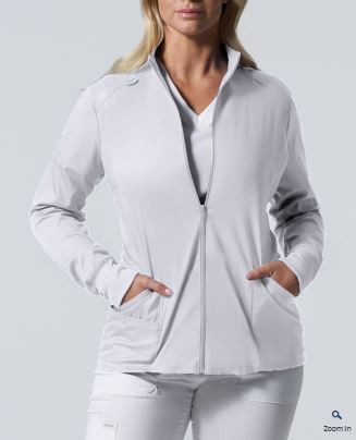 Landau ProFlex Women's 3-Pocket White Scrub Jacket |Women's Scrub
