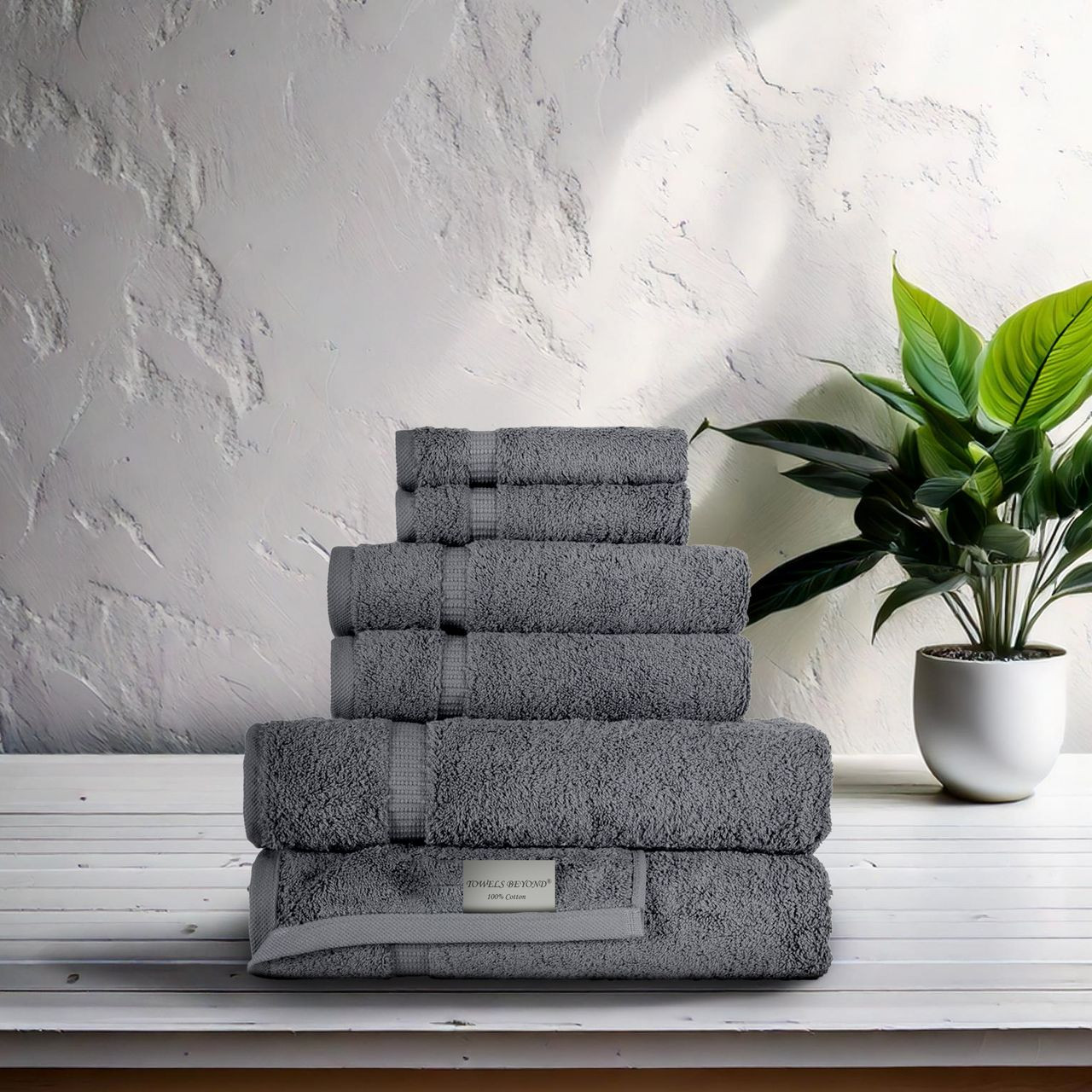 Beyond Collection 6 Piece Luxury Cotton Towel Set - Thumbnail 4