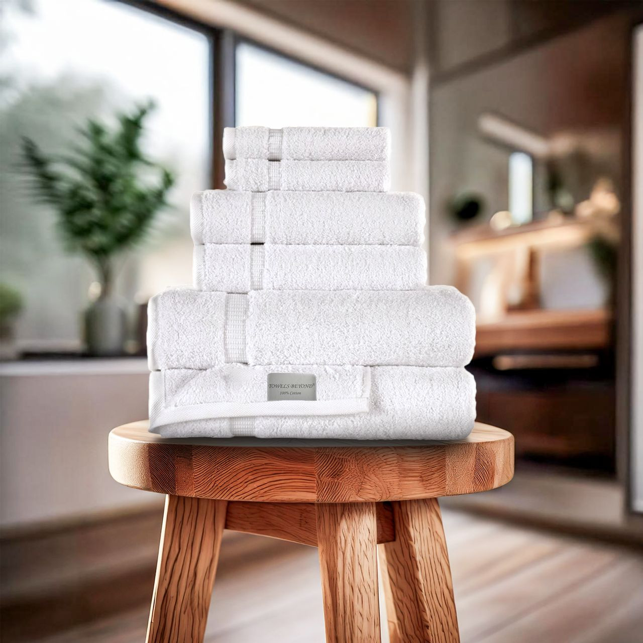 Beyond Collection 6 Piece Luxury Cotton Towel Set - Thumbnail 2