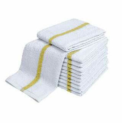 Blue Center Stripe 120 White Towels Bulk – Economical Cheap Towels(22x44) –  Lightweight & Absorbent Towels in Bulk for Gym, Bath, Salon & Pool Towel 