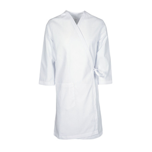 No Pocket White Smock Wrap Gown by Pinnacle Textile