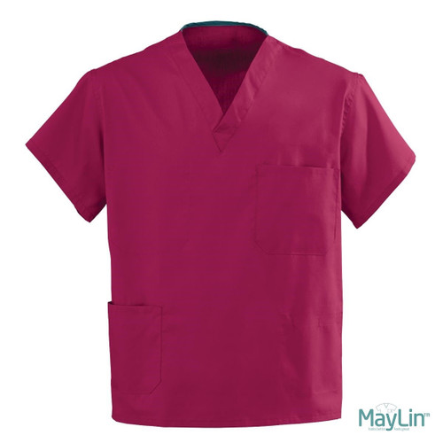 MayLin Unisex Reversible Scrubs, Burgundy - Pack of 3 KSE Suppliers