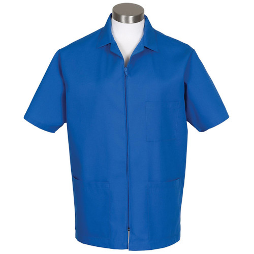Fame K74 Zipper Front Unisex Smock, White |Zipper Front Smocks