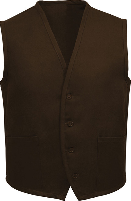 Unisex Uniform Vest, 2 Pocket, Brown Fame Fabrics