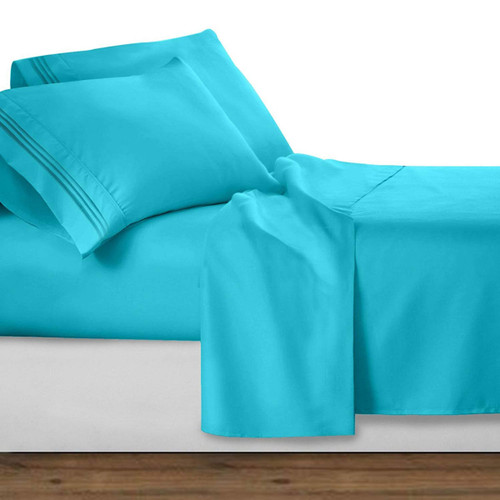 Beach Blue Deluxe Microfiber Bed Sheet Set, Clara Clark Premier 1800 Collection Clara Clark