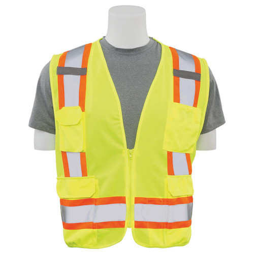 S380 Solid Front Mesh Back Surveyor Safety Vest (Class 2) ERB Safety Products