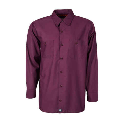 S10WI Men's Industrial Work Shirt, Wine Pinnacle Textile Industries