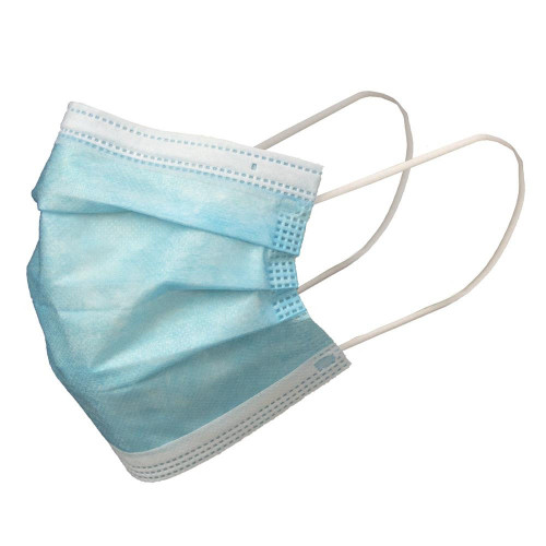 Blue Disposable Face Masks with Elastic Earloops Fame Fabrics