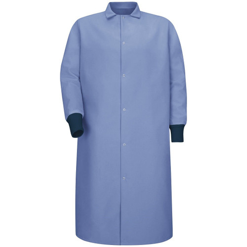 Red Kap KS60LB Pocketless Light Blue Butcher Coat with Knit Cuffs 