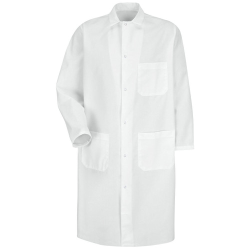 Red Kap KS62WH Gripper Front White Butcher Coat 