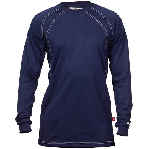 Flame Resistant Navy Crew Cotton Jersey Shirt Reed Manufacturing