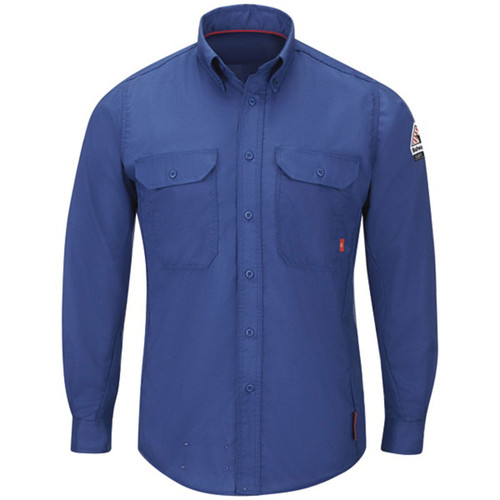 Bulwark iQ Series QS24RB FR Men's Lightweight Work Shirt, Royal Blue 