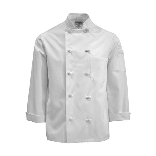 C830WH Chef Coat with Knot Buttons, Plus Blend, Full Sleeves Pinnacle Textile Industries
