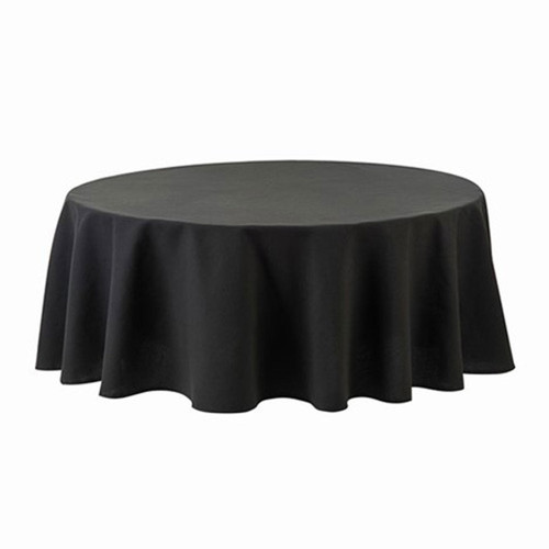 Seamless Black 132" Rounds Tablecloth BLC Textiles