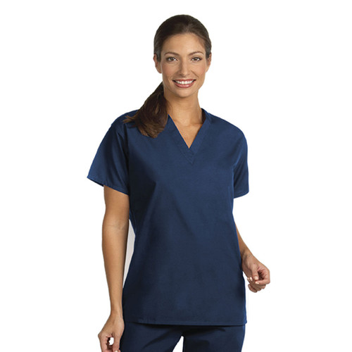 No Pocket, Reversible V-Neck Nurse Scrubs Set in Navy - In Bulk of 12 Fashion Seal Healthcare