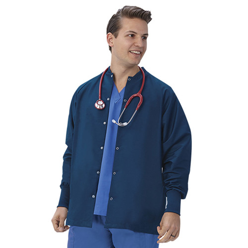 Wholesale Warm Up Scrub Jacket in Navy, Unisex - Bulk of 48 Fashion Seal Healthcare