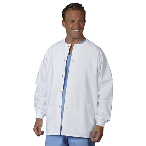 Wholesale Scrub Warm Up Jacket in White, Unisex, Bulk of 48 Fashion Seal Healthcare