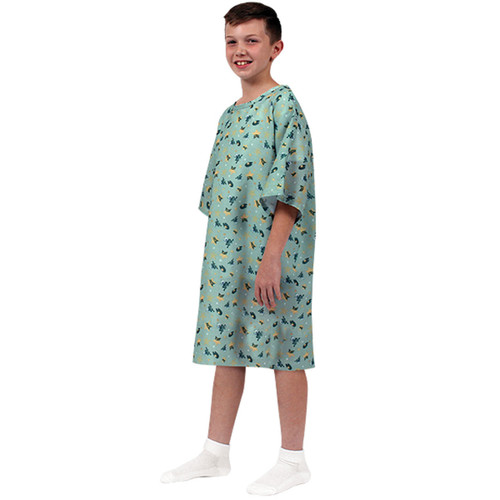 Pediatric Hospital Gowns, Green - In Bulk Case of 12 Fashion Seal Healthcare