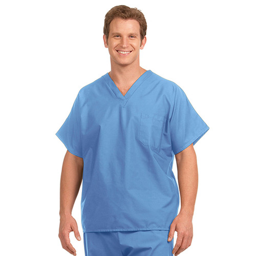 Unisex Scrub Top, Ceil Blue - Pack of 3 Fashion Seal Healthcare