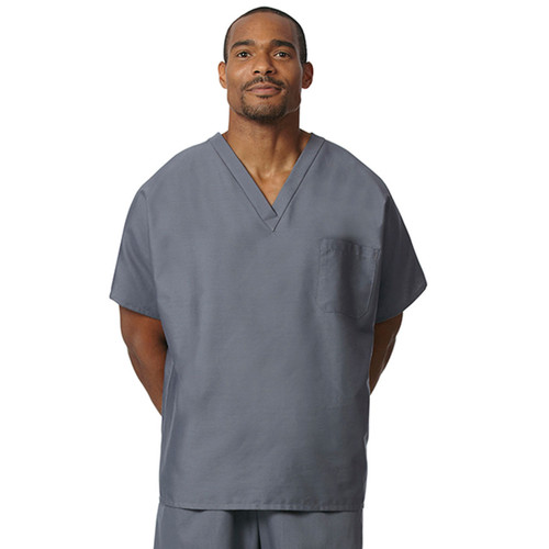 Womens and Mens Tall Scrub Tops - Tall, in Pewter Gray - Bulk Case of 72 Fashion Seal Healthcare